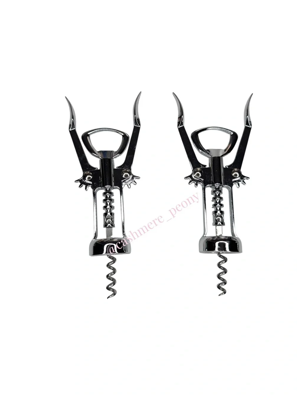 Set of 2 Silver Metal Wing Corkscrew Wine Bottle and Beer Opener